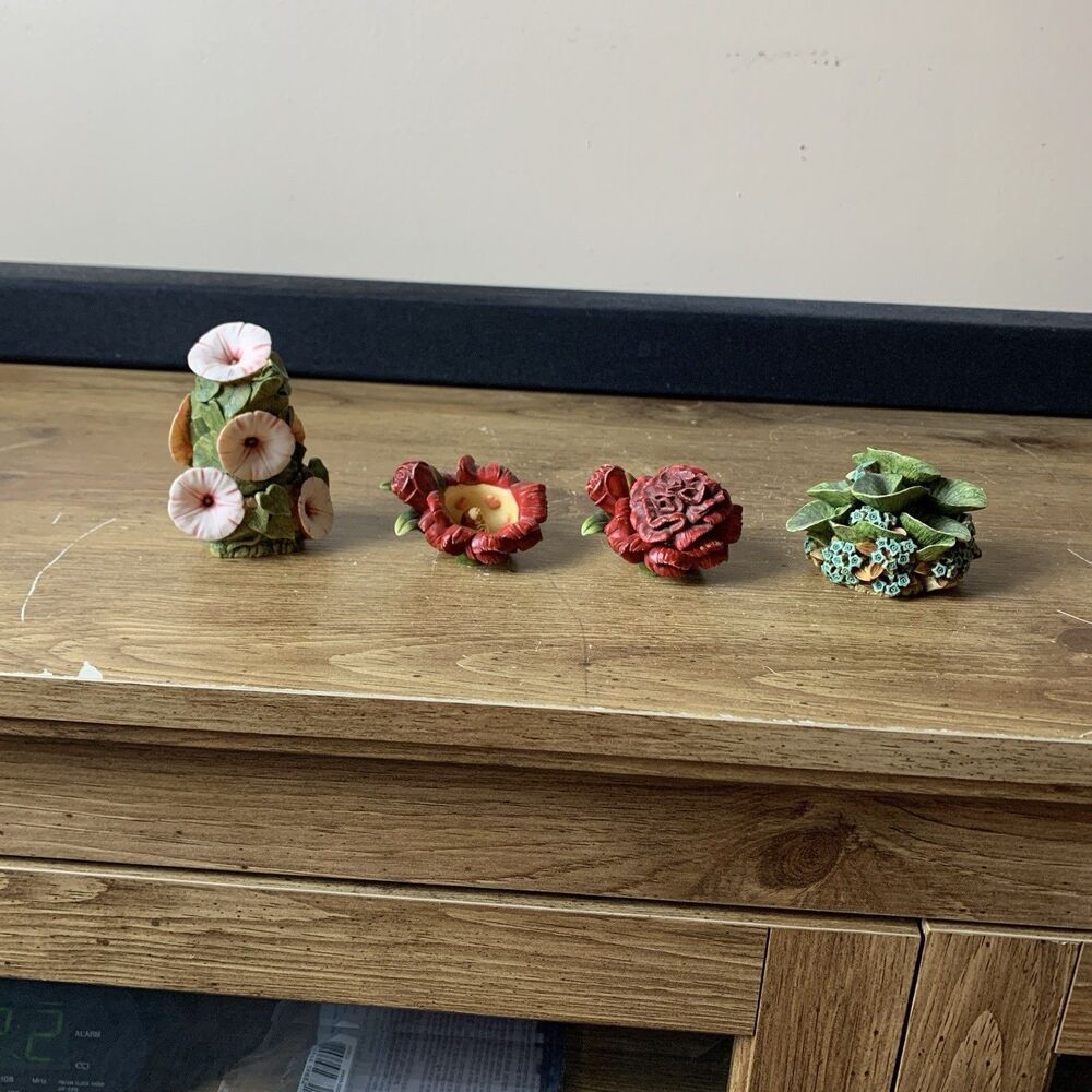 Harmony Kingdom Trinket Boxes - Forget Me Not, Morning Glory, Carnation Lot Of 3